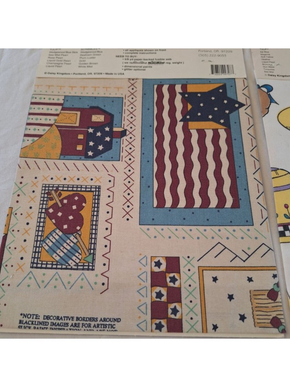 Daisy Kingdom No Sew Fabric Appliqué Transfer America Garden Lot - Picture 3 of 7